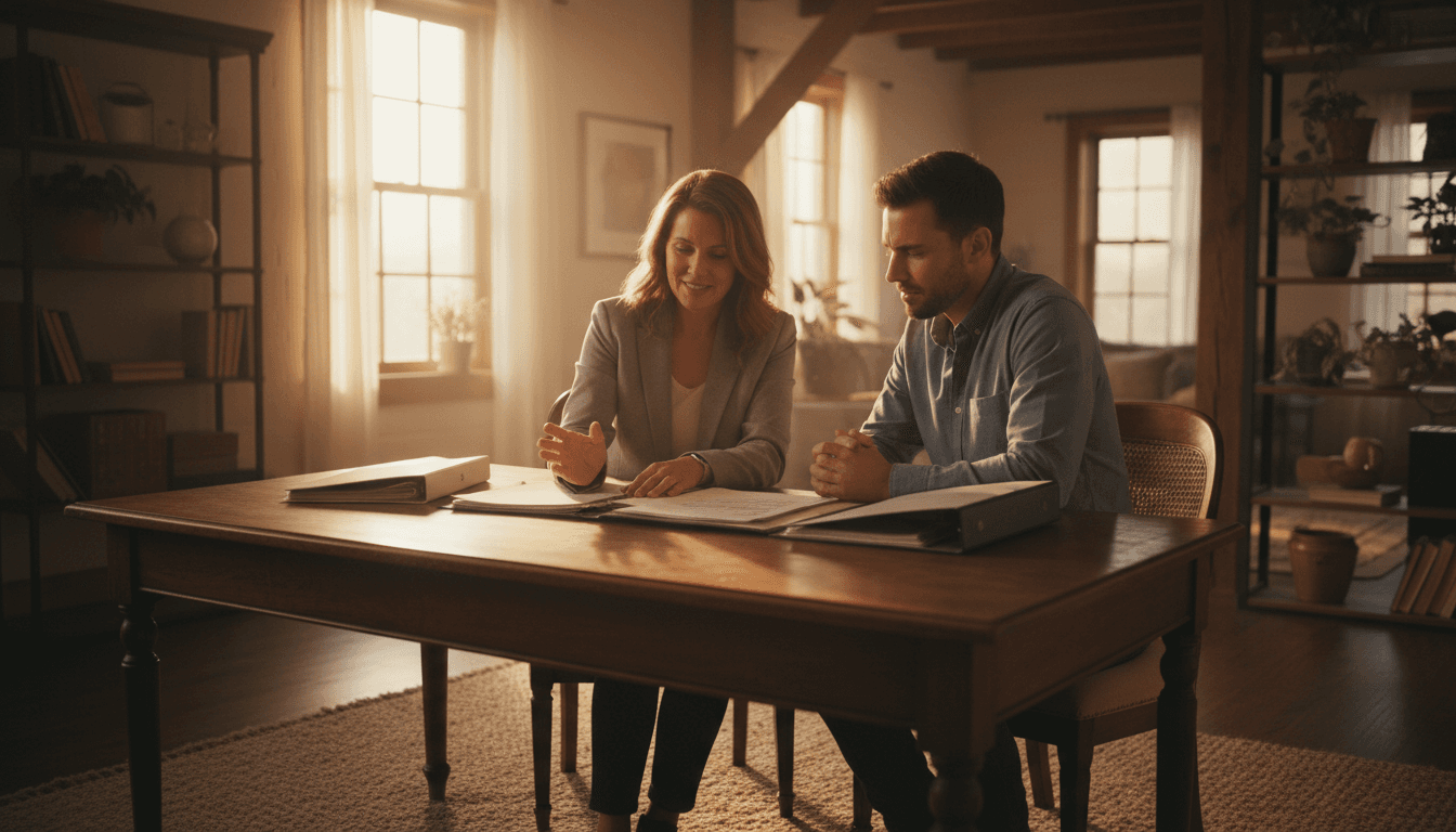 Repossession Recovery - Credit advisor consulting with client about repossession issues